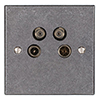 4 Way Satellite Socket Polished Bevelled Plate (Sat/TV/Return/Radio)