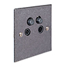 4 Way Satellite Socket Polished Bevelled Plate (Sat/TV/Return/Radio)