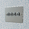 4 Gang Chrome Dolly Switch Nickel Hammered Plate