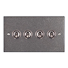 4 Gang Steel Dolly Switch Polished Bevelled Plate