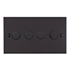 4 Gang Rotary Dimmer Beeswax Bevelled Plate