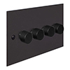 4 Gang Rotary Dimmer Beeswax Bevelled Plate