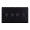 4 Gang Rotary Dimmer Matt Black Hammered Plate