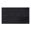 4 Gang Rotary Dimmer Matt Black Bevelled Plate