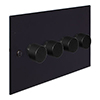 4 Gang Rotary Dimmer Matt Black Bevelled Plate