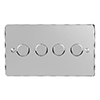 4 Gang Rotary Dimmer Nickel Hammered Plate