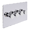4 Gang Rotary Dimmer Nickel Hammered Plate