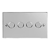 4 Gang Rotary Dimmer Nickel Bevelled Plate