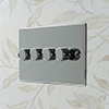 4 Gang Rotary Dimmer Nickel Bevelled Plate