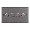 4 Gang Rotary Dimmer in Polished with Bevelled Plate