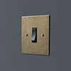 Double Pole Isolator (No Neon) Antiqued Brass Bevelled Plate, Black Switch