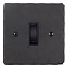 Double Pole Isolator (No Neon) Beeswax Hammered Plate, Black Switch