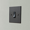Double Pole Isolator (No Neon) Beeswax Bevelled Plate, Black Switch