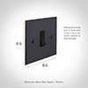 Double Pole Isolator (No Neon) Beeswax Bevelled Plate, Black Switch