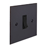 Double Pole Isolator (No Neon) Beeswax Bevelled Plate, Black Switch
