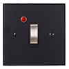 Double Pole Isolator (Neon) Matt Black Bevelled(discontinued, only stock shown available)
