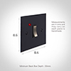 Double Pole Isolator (Neon) Matt Black Bevelled(discontinued, only stock shown available)