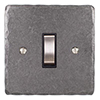 Double Pole Isolator (No Neon) Polished Hammered Plate, Steel Switch