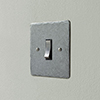 Double Pole Isolator (No Neon) Polished Hammered Plate, Steel Switch