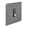 Double Pole Isolator (No Neon) Polished Hammered Plate, Steel Switch