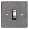 Double Pole Isolator (No Neon) Polished Bevelled Plate, Steel Switch