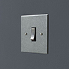 Double Pole Isolator (No Neon) Polished Bevelled Plate, Steel Switch