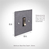 Double Pole Isolator (No Neon) Polished Bevelled Plate, Steel Switch