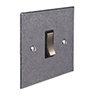 Double Pole Isolator (No Neon) Polished Bevelled Plate, Steel Switch