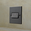 Triple Pole Isolator Beeswax Bevelled Plate, Black Insert