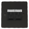 Combined BT Master/RJ45 Socket Beeswax Hammered Plate, Black Insert