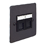 Combined BT Master/RJ45 Socket Beeswax Hammered Plate, Black Insert