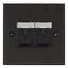 Combined BT Master/RJ45 Socket Beeswax Bevelled Plate, Black Insert