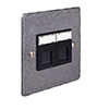 Combined BT Master/RJ45 Socket Polished Hammered Plate, Black Insert