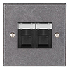 Combined BT Master/RJ45 Socket Polished Bevelled Plate, Black Insert