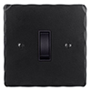 1 Gang Black Grid Switch Matt Black Hammered Plate