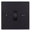 1 Gang Black Grid Switch Matt Black Bevelled Plate