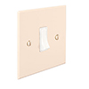 1 Gang White Grid Switch Plain Ivory Bevelled Plate