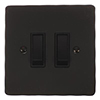2 Gang Black Grid Switch Beeswax Hammered Plate