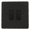 2 Gang Black Grid Switch Beeswax Hammered Plate