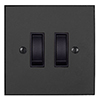 2 Gang Black Grid Switch Beeswax Bevelled Plate
