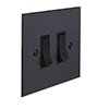 2 Gang Black Grid Switch Beeswax Bevelled Plate