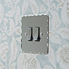 2 Gang Chrome Grid Switch Nickel Hammered Plate