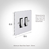 2 Gang Chrome Grid Switch Nickel Hammered Plate