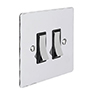 2 Gang Chrome Grid Switch Nickel Hammered Plate
