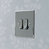 2 Gang Chrome Grid Switch Nickel Bevelled Plate