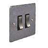 2 Gang Steel Grid Switch Polished Hammered Plate