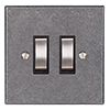 2 Gang Steel Grid Switch Polished Bevelled Plate