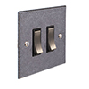 2 Gang Steel Grid Switch Polished Bevelled Plate