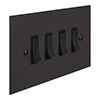 4 Gang Black Grid Switch Beeswax Bevelled Plate