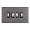 4 Gang Steel Grid Switch Polished Bevelled Plate